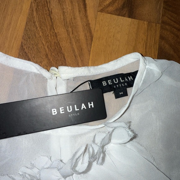 Beulah women’s sheer ruffle‎ top with wide sleeve glam going out size medium - Picture 4 of 6